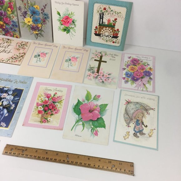 Vtg Lot of 53 Used Birthday Hello Greeting Cards Art Scrapbooking Upcycle Craft - Picture 11 of 11